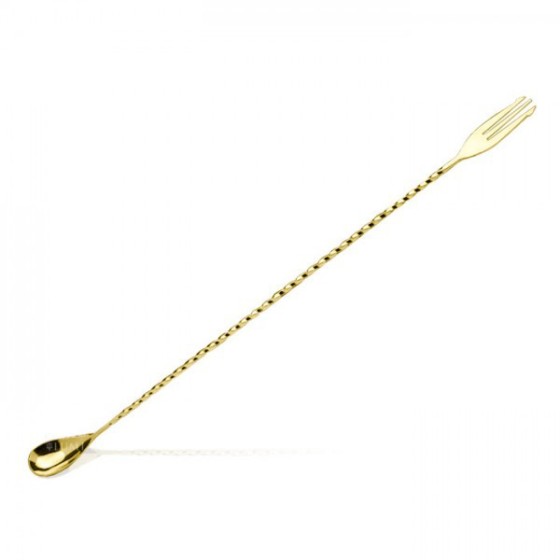 Bar spoon Trident 40 cm Gold